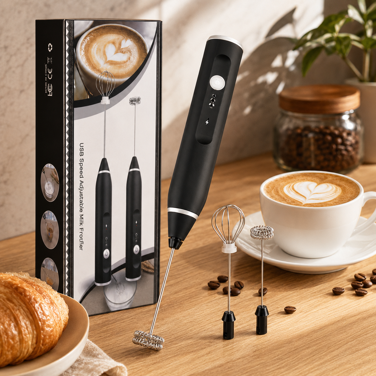 2-in-1 Coffee Beater Rechargeable – Smooth Mixing, Easy Use