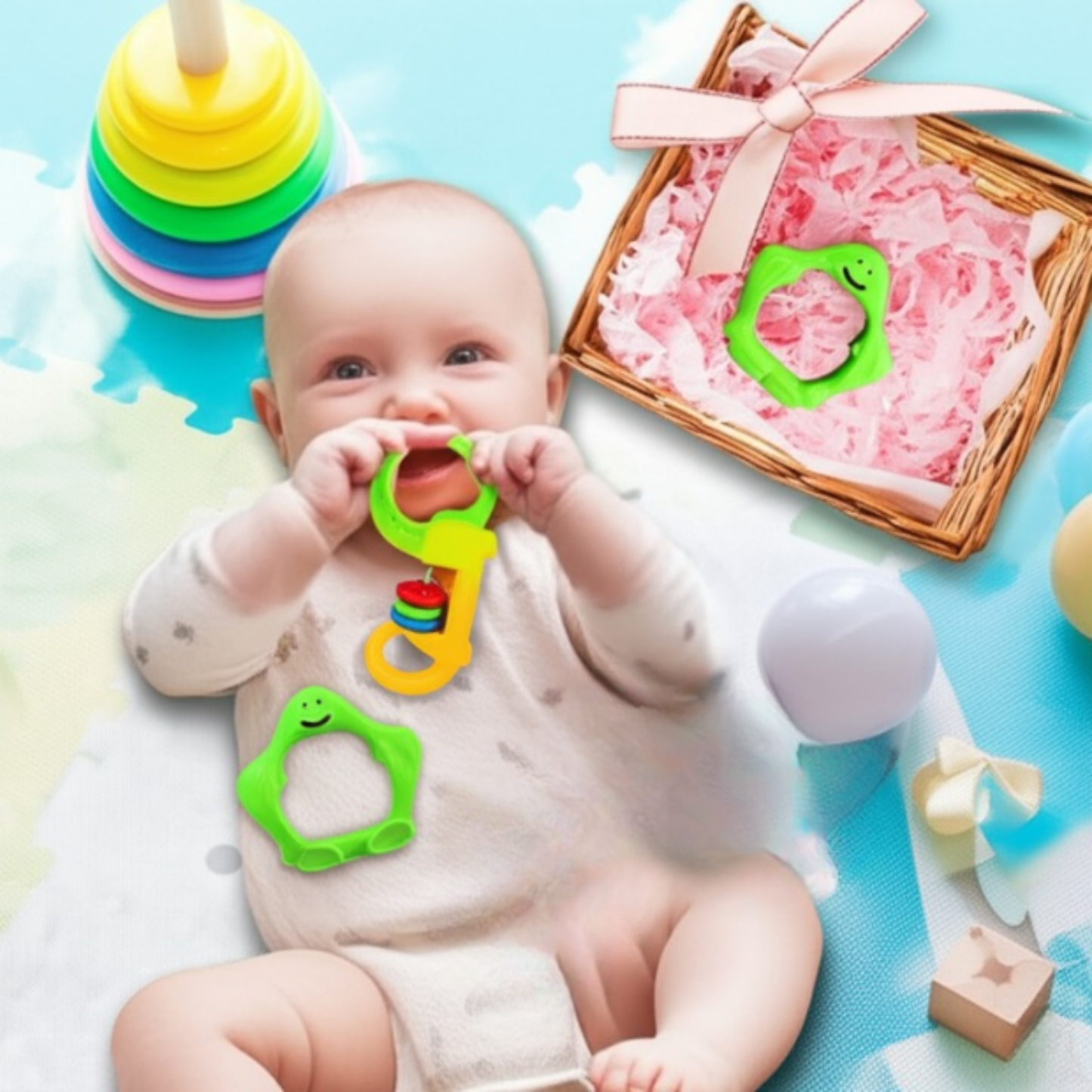 3 Pcs Baby Rattle Set for Infants & Toddlers