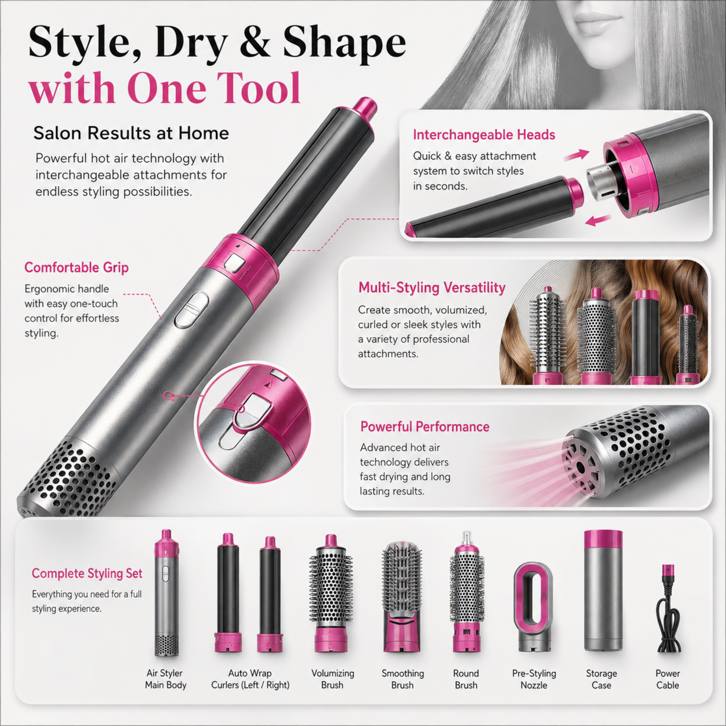 5-in-1 Hot Air Styler & Hair Dryer Set