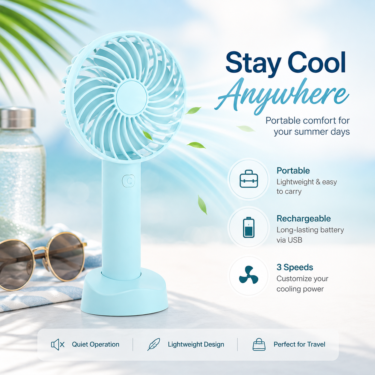 Rechargeable Eternal Classic Portable USB Mini Fan Air Cooler
