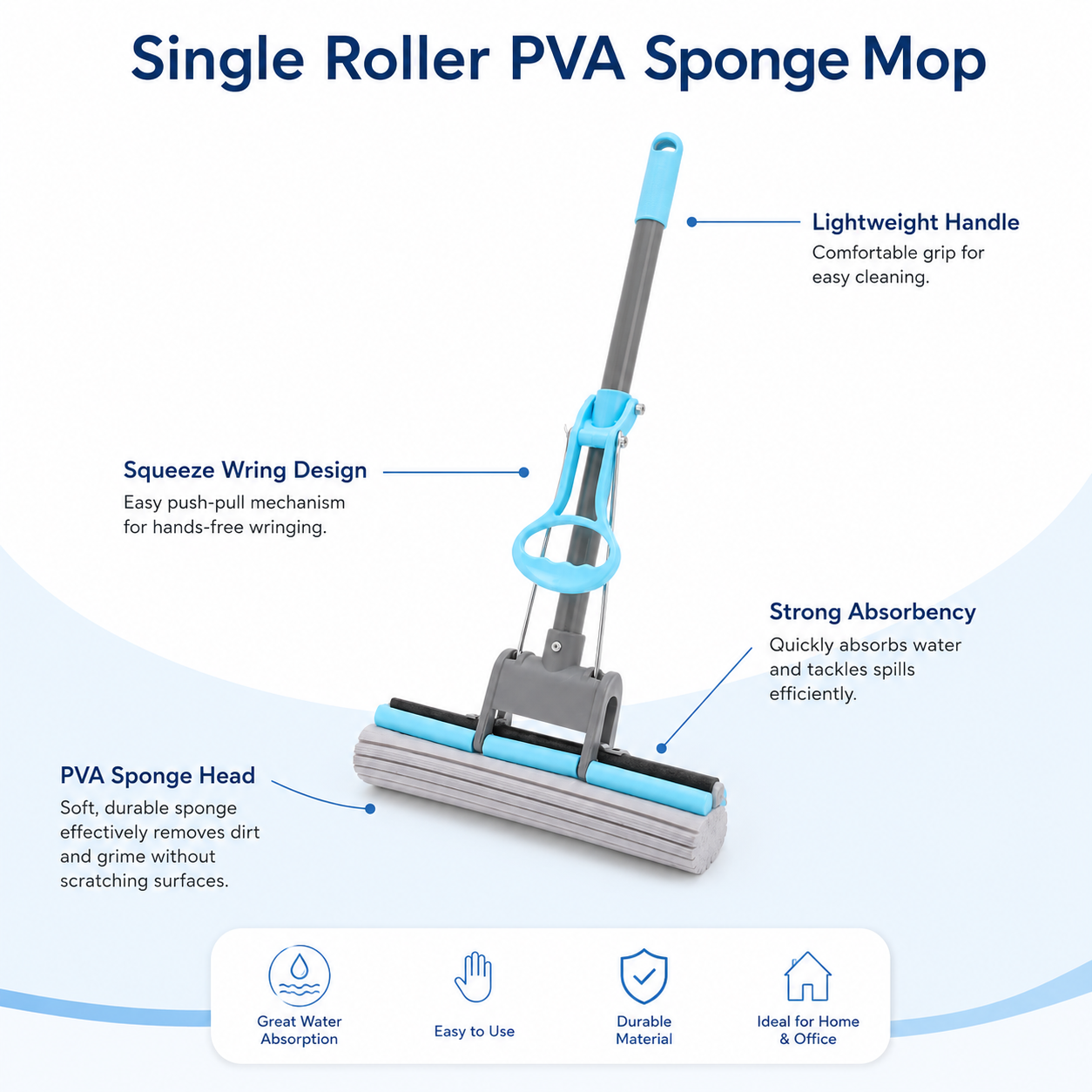 Magic PVA Sponge Mop with Telescopic Handle
