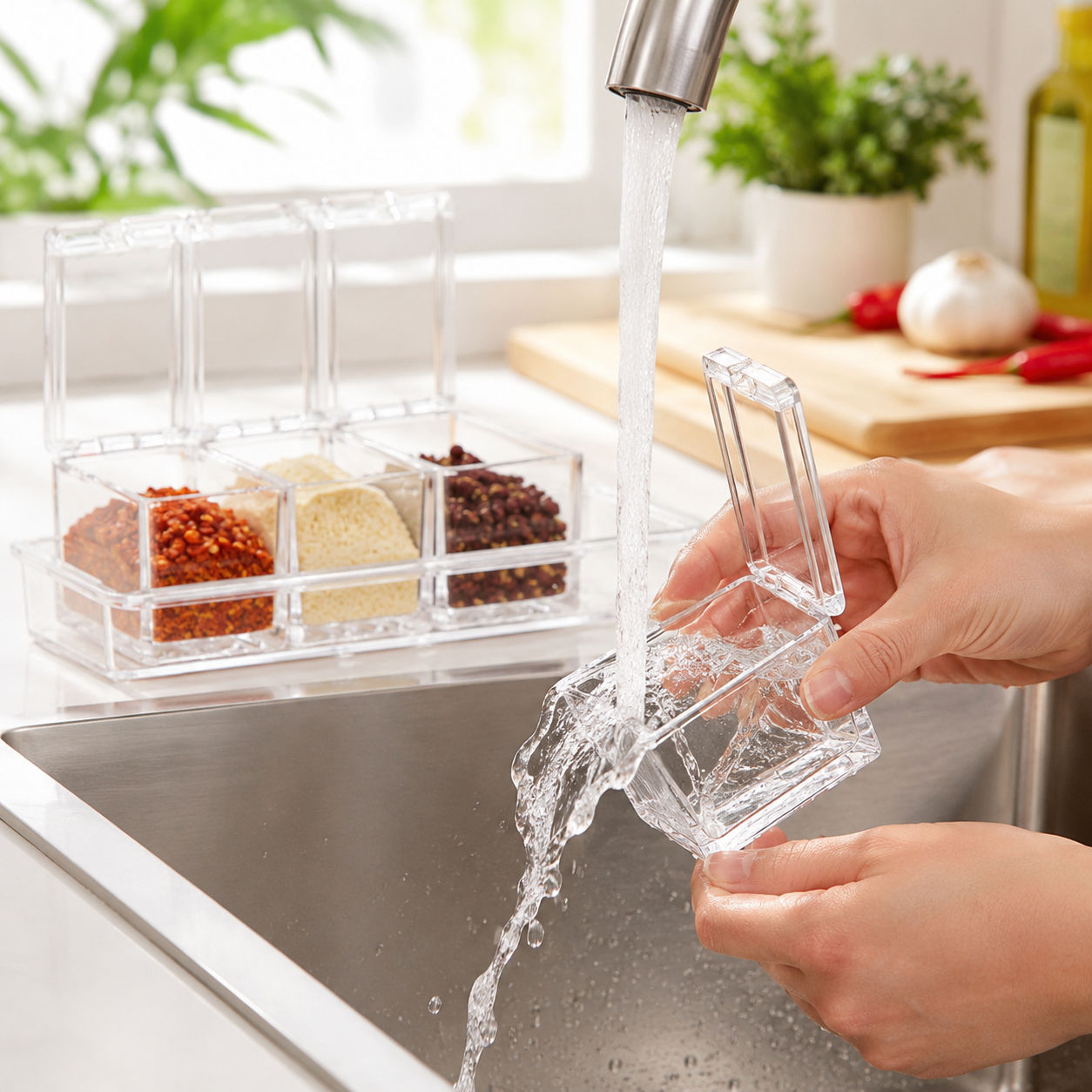 Transparent Spice Storage Container Set For Kitchen Organization
