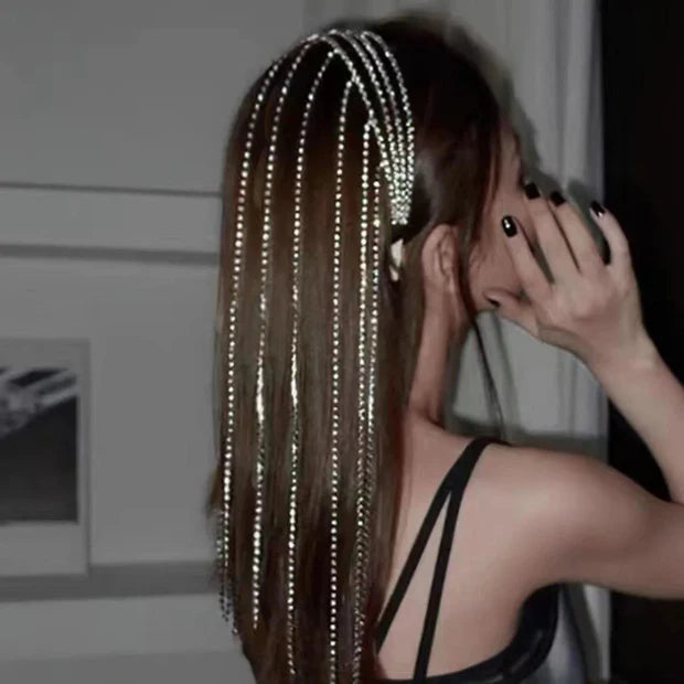 Rhinestone Tassel Headband β Stylish Hair Accessory
