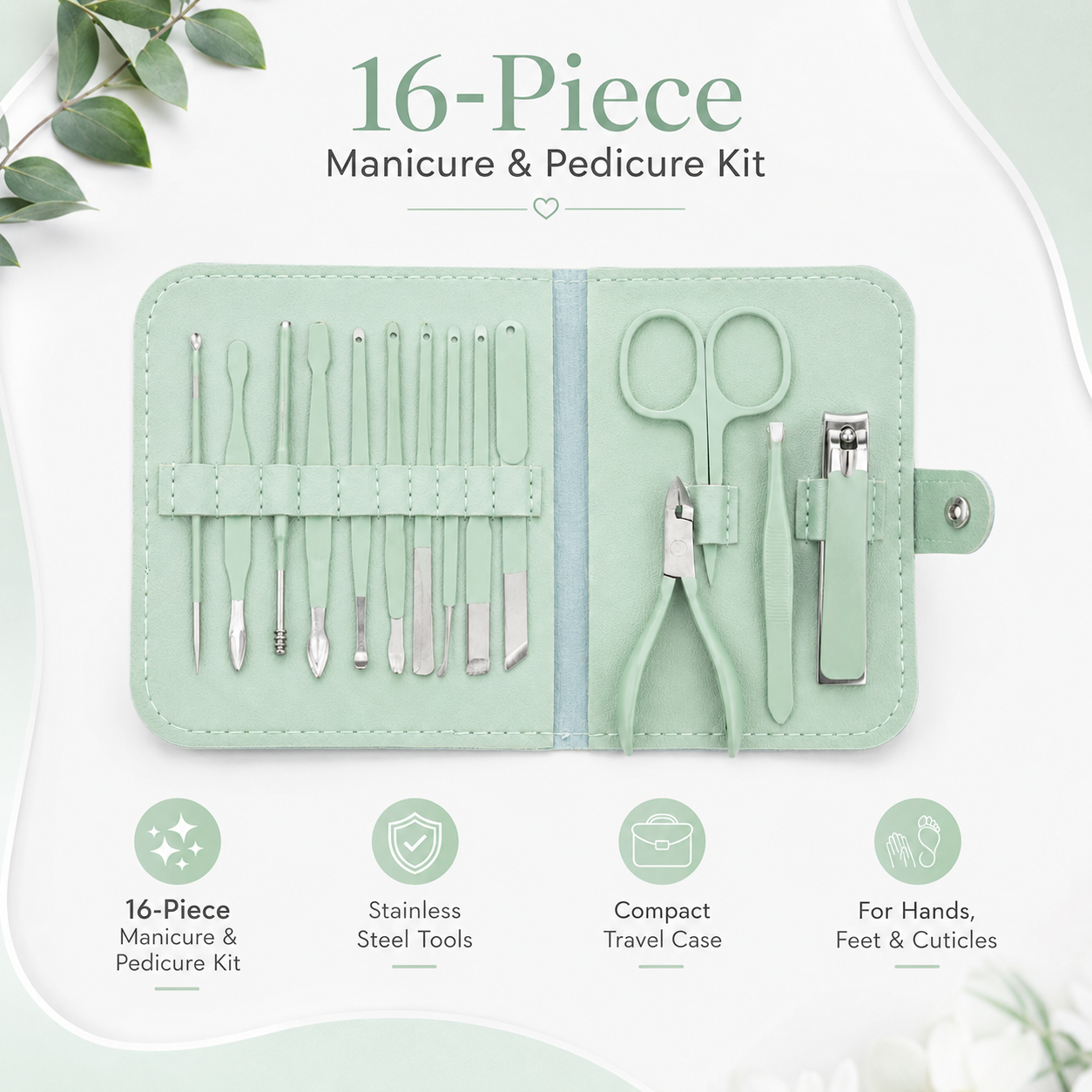 16-Piece Manicure & Pedicure Kit