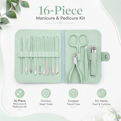16-Piece Manicure & Pedicure Kit