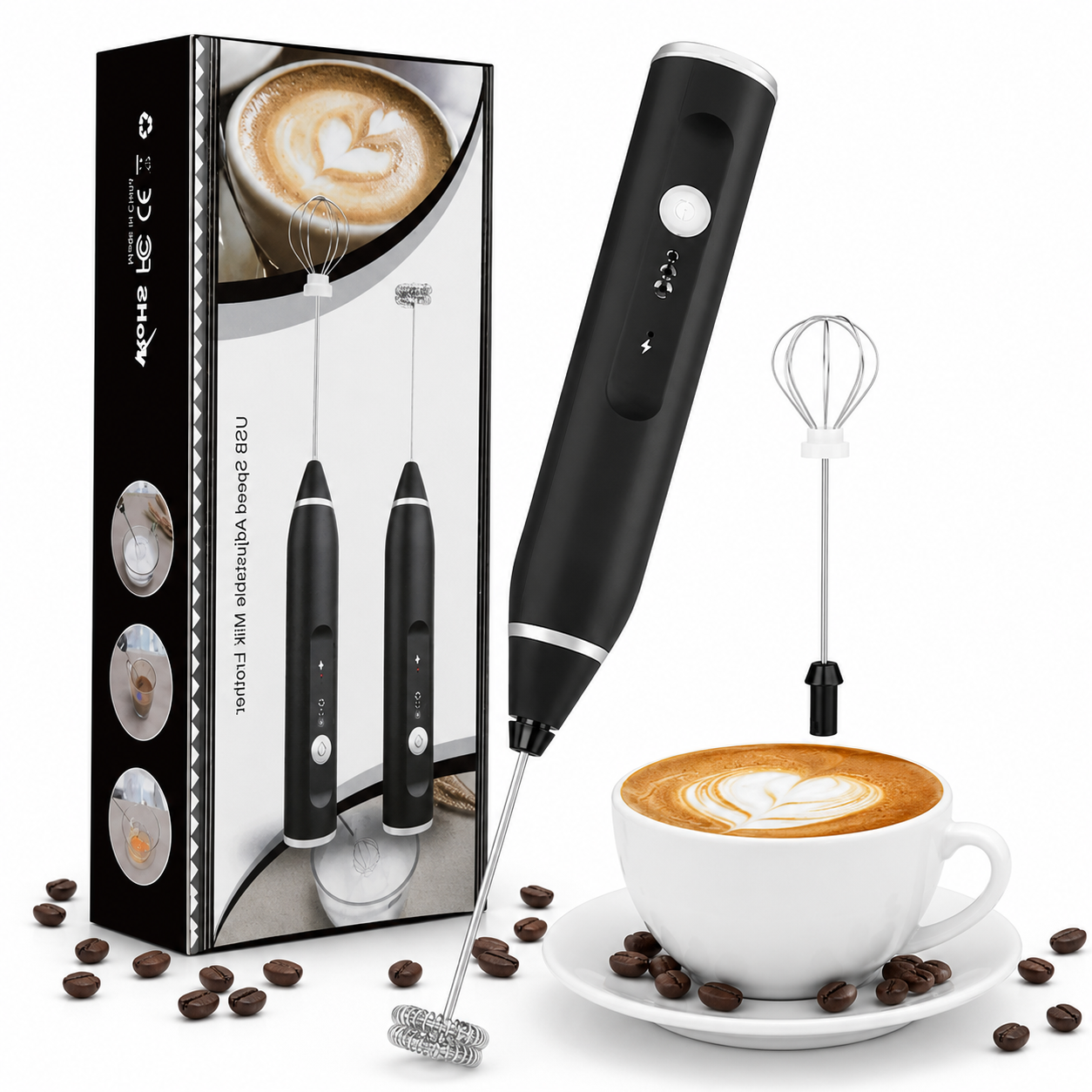 2-in-1 Coffee Beater Rechargeable – Smooth Mixing, Easy Use