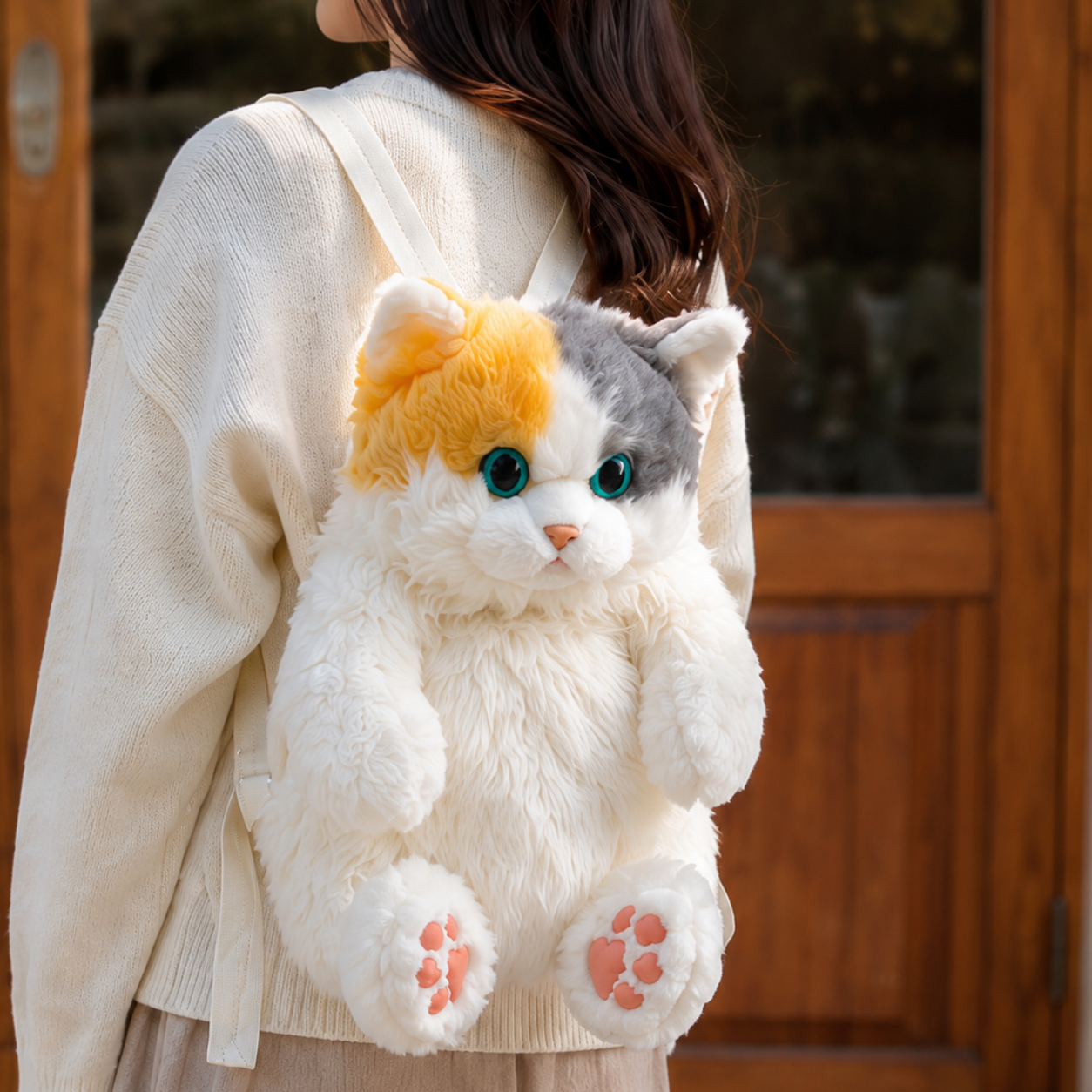 Realistic Cat Shaped Backpack