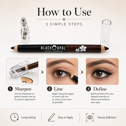 2 In 1 BLK/OPL Eye Pencil Pack of 12