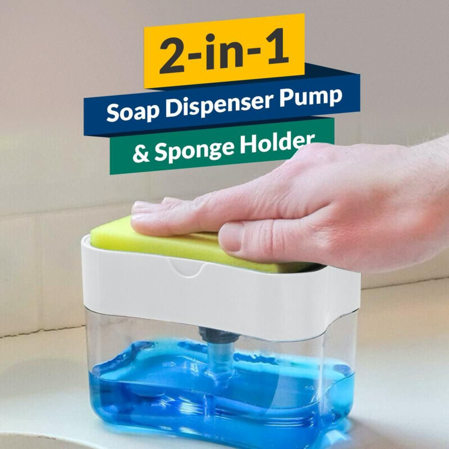 Kitchen Soap Pump & Sponge Holder