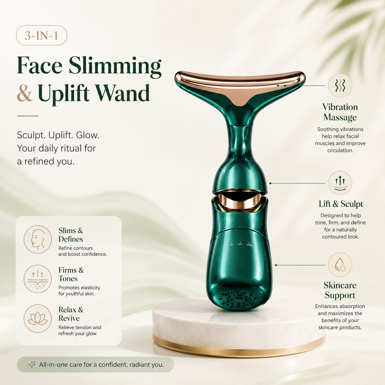 3-in-1 Face Slimming & Uplift Wand