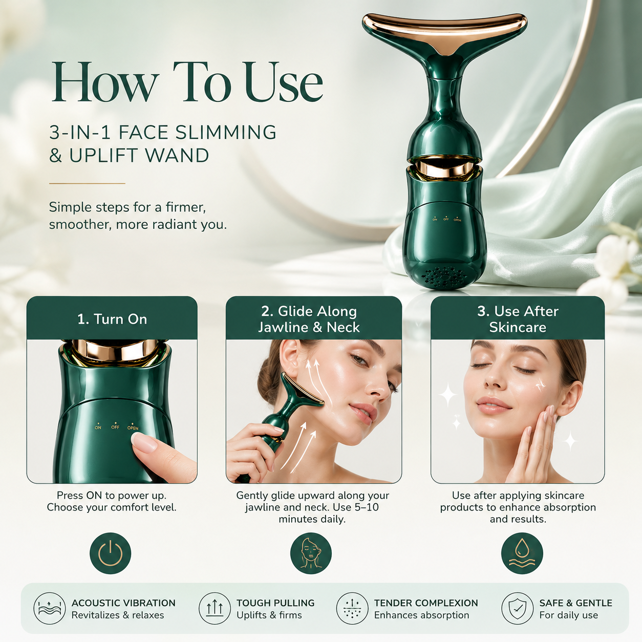 3-in-1 Face Slimming & Uplift Wand