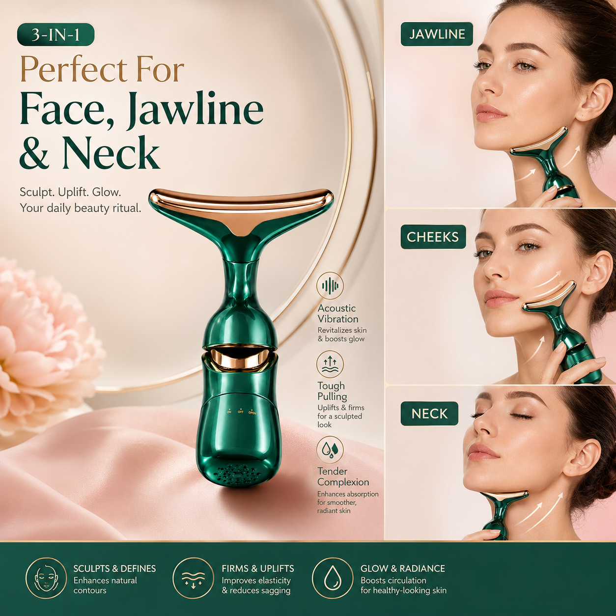 3-in-1 Face Slimming & Uplift Wand