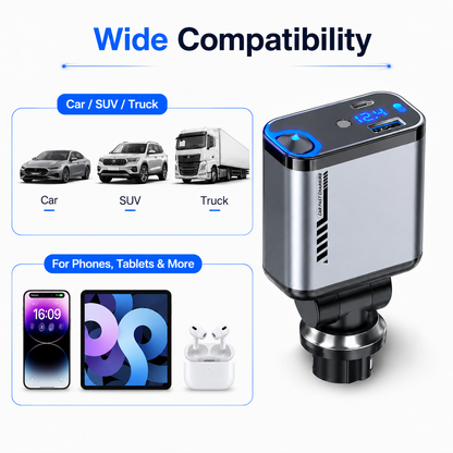 4-in-1 Multi Functional Car Charger Fast Charging with Star Light
