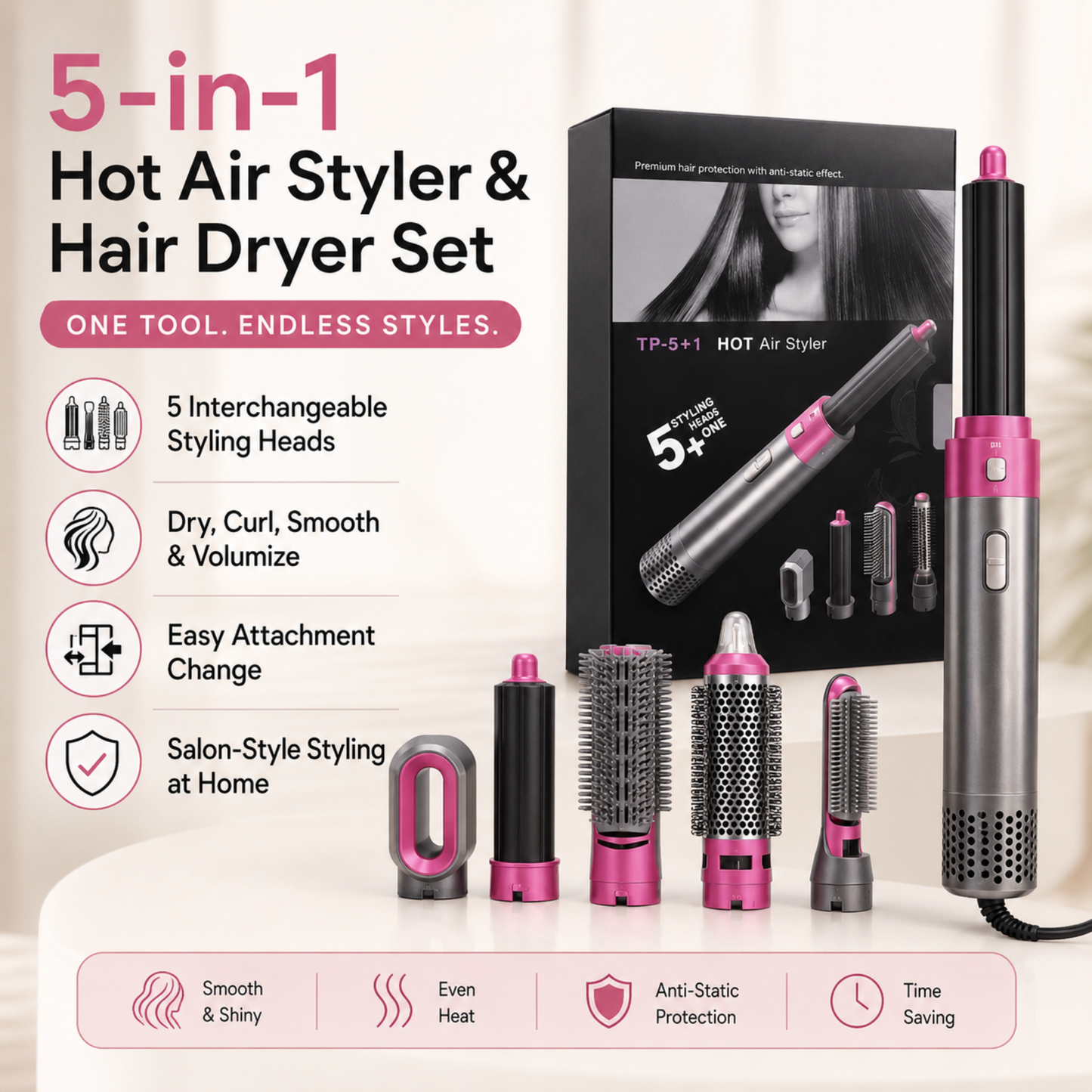 5-in-1 Hot Air Styler & Hair Dryer Set