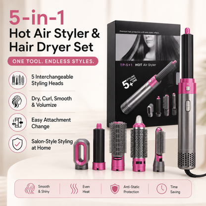 5-in-1 Hot Air Styler & Hair Dryer Set
