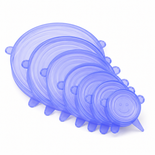 6Pcs Silicone Spill Stopper Suction Lids for Bowls & Pans