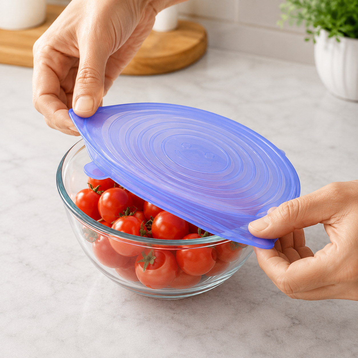 6Pcs Silicone Spill Stopper Suction Lids for Bowls & Pans