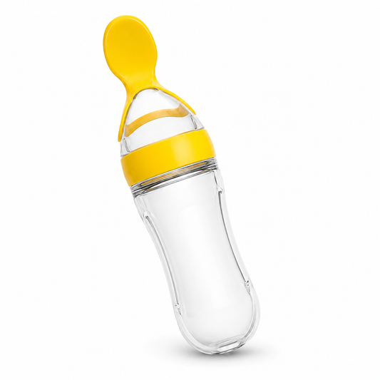 90ml Baby Feeder with Spoon – Silicone Feeding Bottle Spoon Dispenser