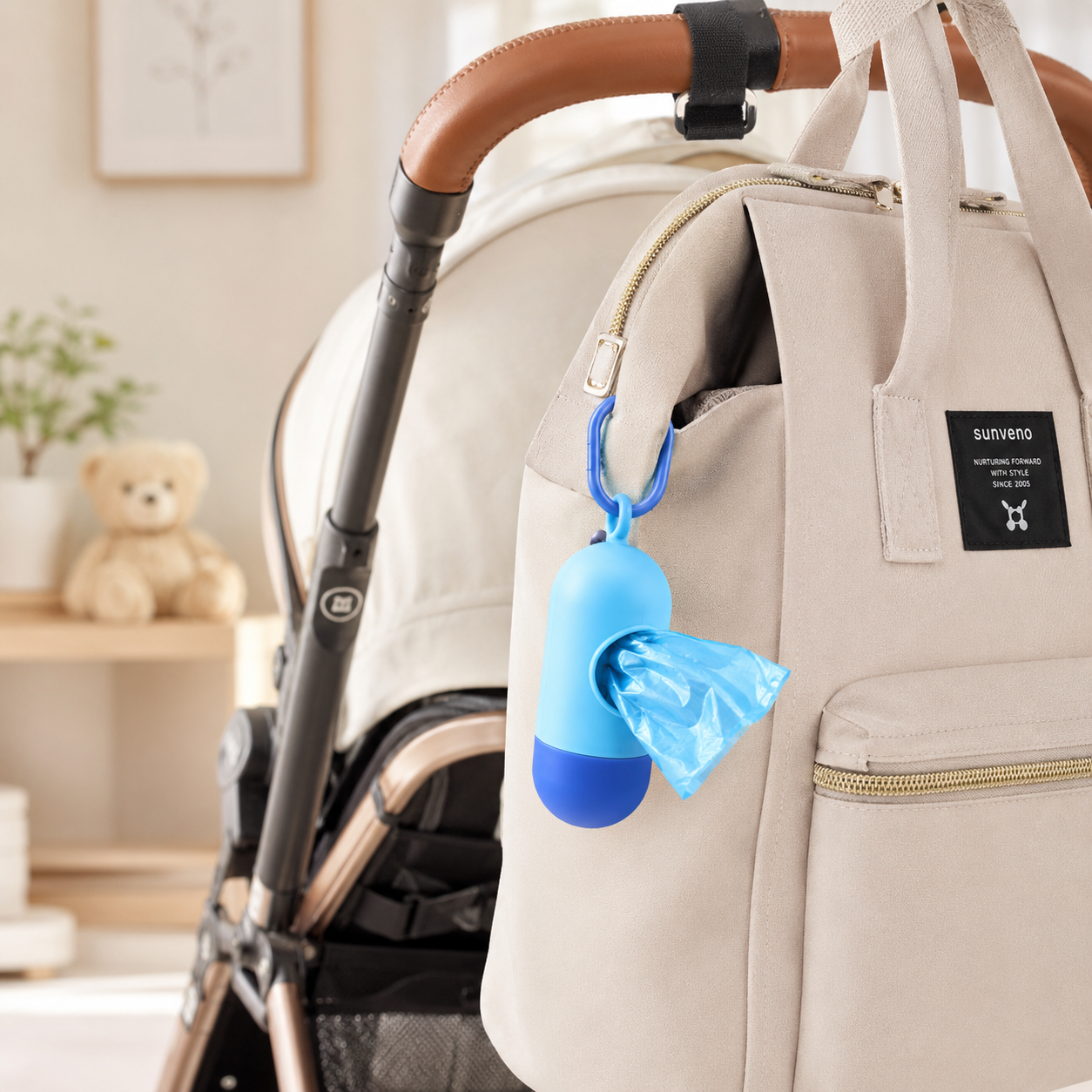 Baby Diaper Bag Dispenser with Hook