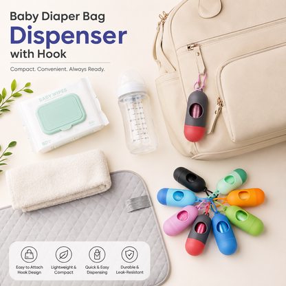 Baby Diaper Bag Dispenser with Hook