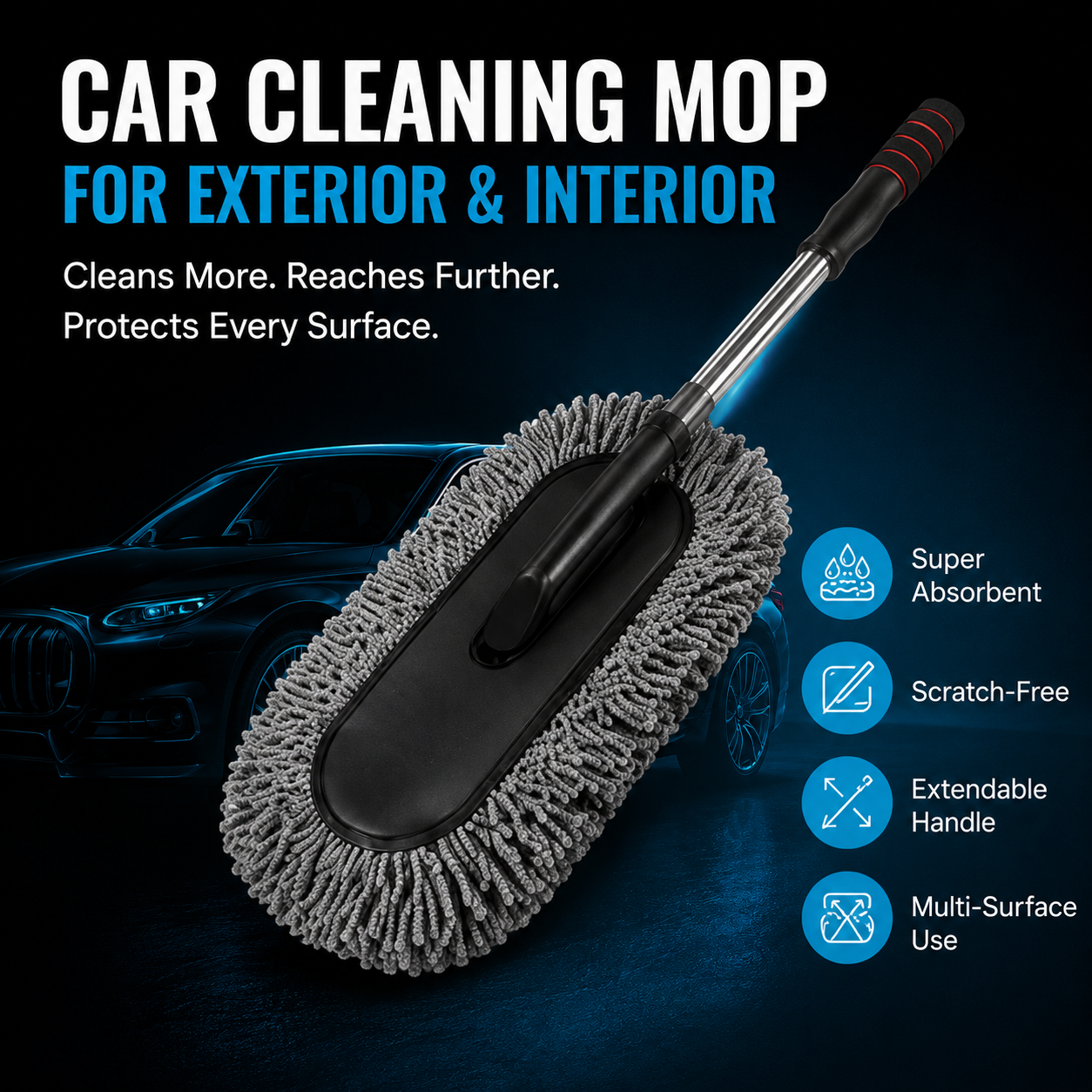Car Cleaning Mop for Exterior & Interior