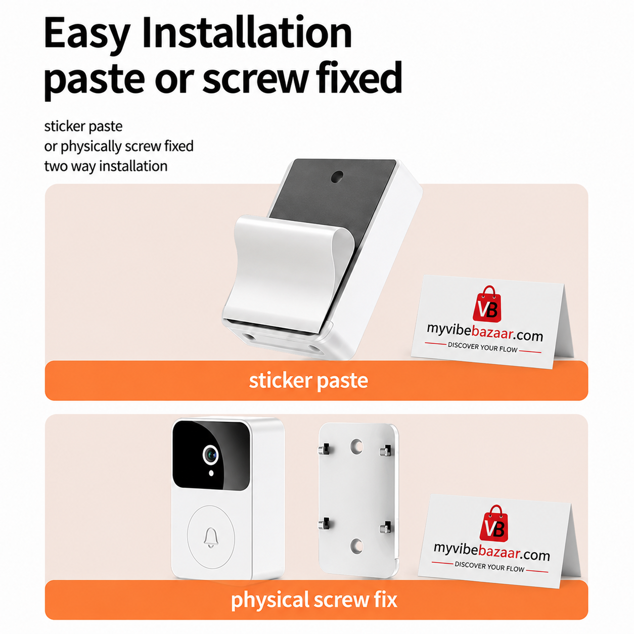 Smart Wireless Video Doorbell – HD Night Vision & Two-Way Audio