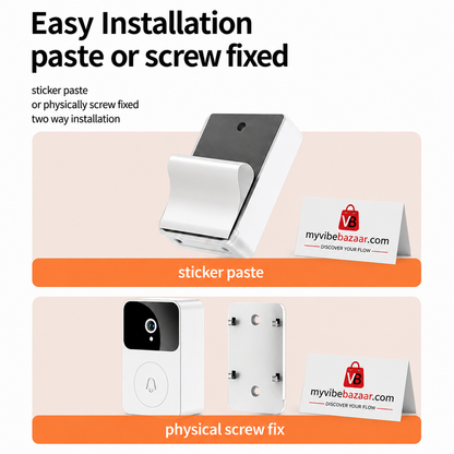Smart Wireless Video Doorbell – HD Night Vision & Two-Way Audio