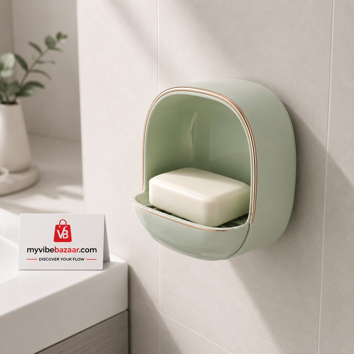 Wall Mounted Soap Holder with Drain Tray