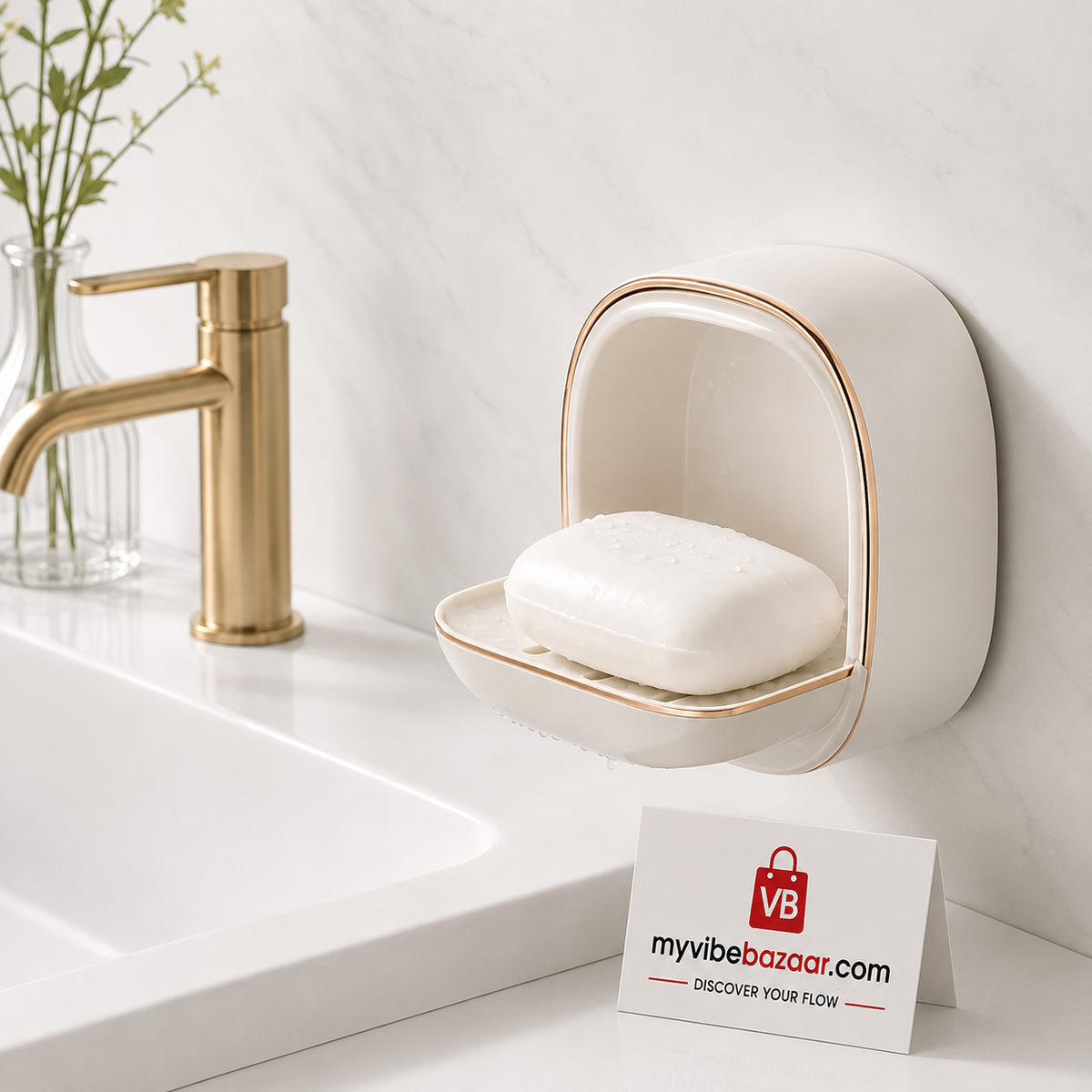 Wall Mounted Soap Holder with Drain Tray