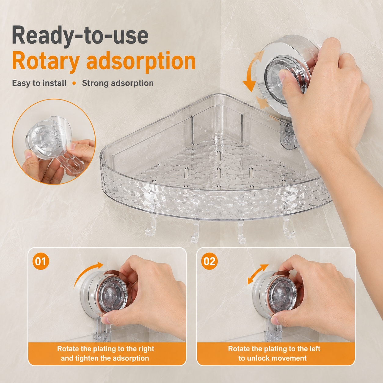 Acrylic Suction Cup Storage Rack