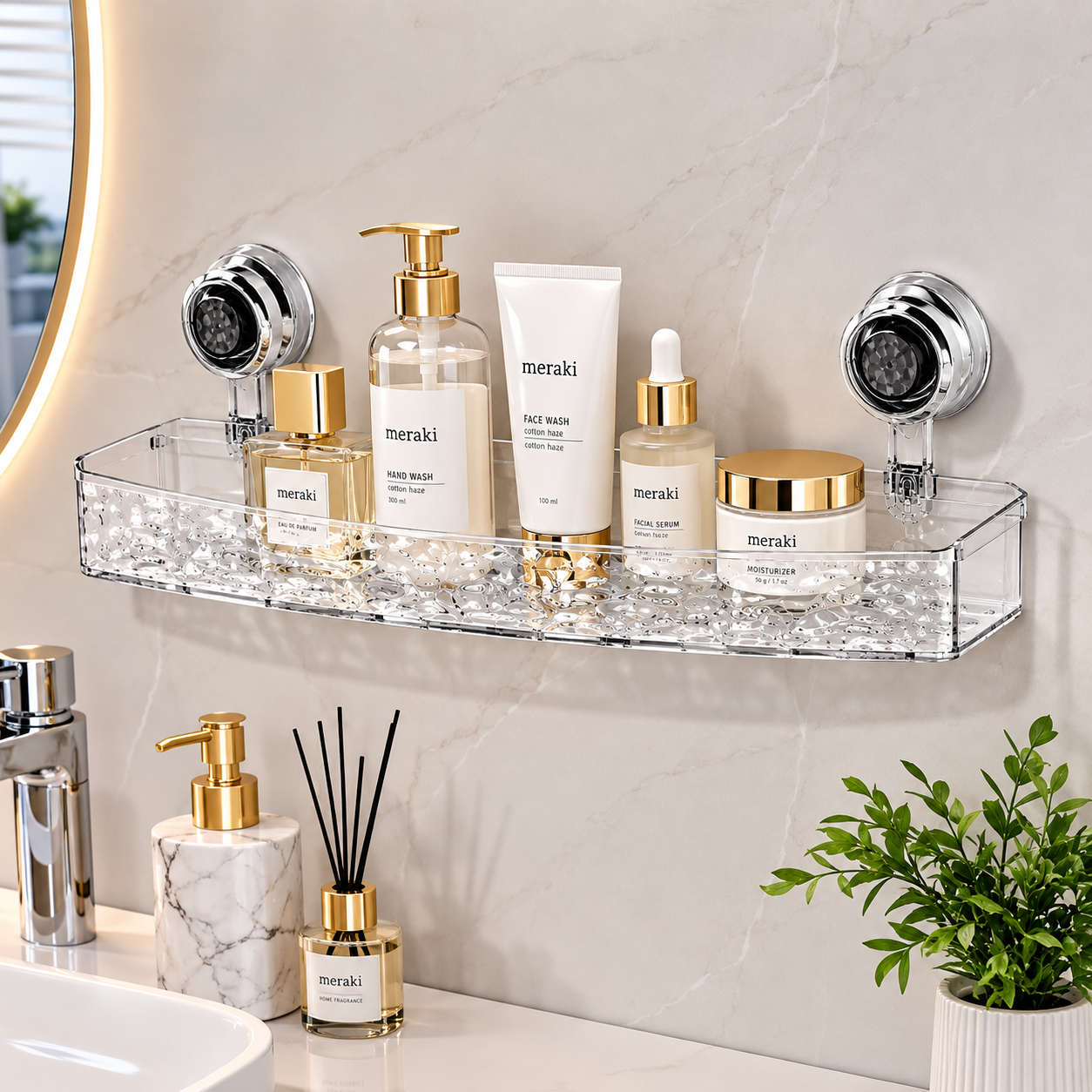Acrylic Suction Cup Storage Rack
