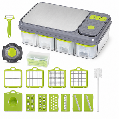 All in one Vegetable Cutter With Cutting Board And Storage Boxes (22 pcs)