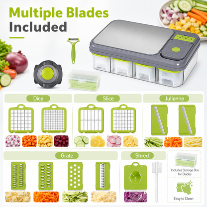 All in one Vegetable Cutter With Cutting Board And Storage Boxes (22 pcs)