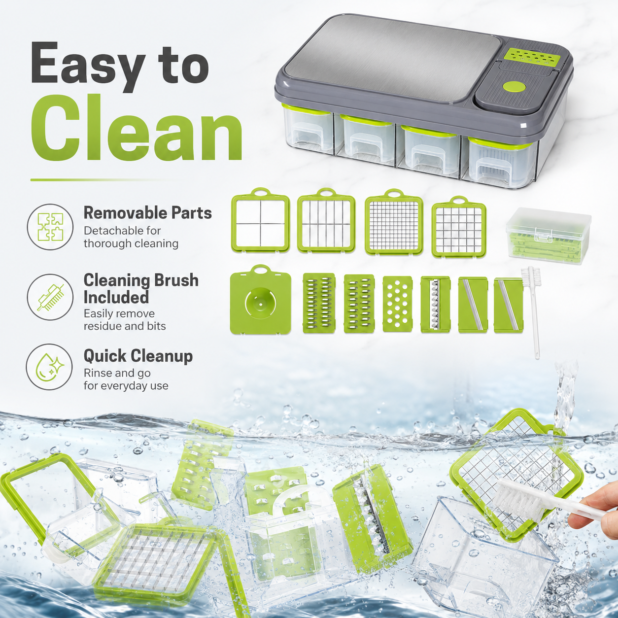 All in one Vegetable Cutter With Cutting Board And Storage Boxes (22 pcs)