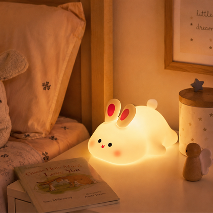 Cute Rabbit Silicone Lamp – Soft Touch LED Night Light for Kids