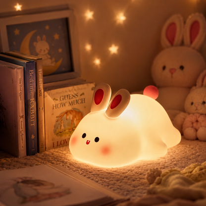 Cute Rabbit Silicone Lamp – Soft Touch LED Night Light for Kids