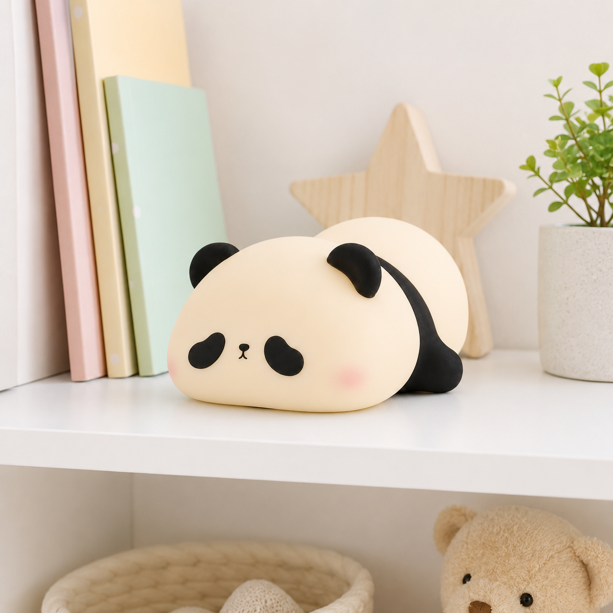 Cute Panda Silicone Night Light – Soft Touch LED Lamp for Bedroom