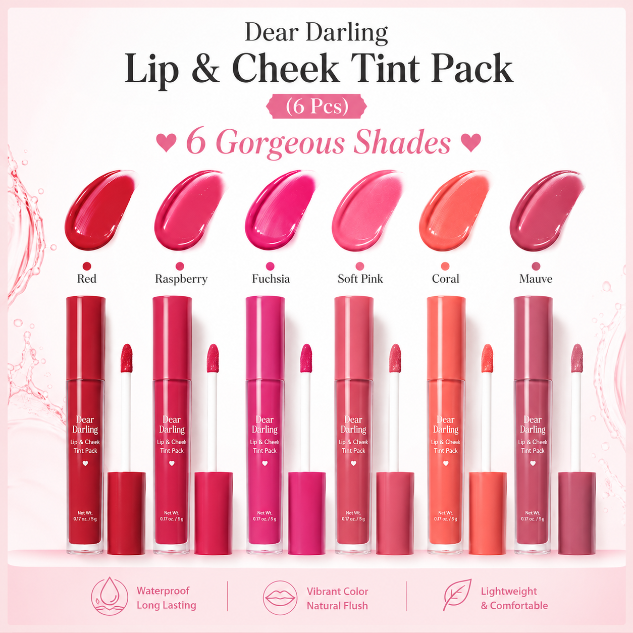 Dear Darling Lip & Cheek Tint Pack (6 Pcs )