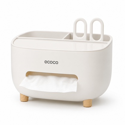 Ecoco Tissue Box Organizer With Storage Drawer