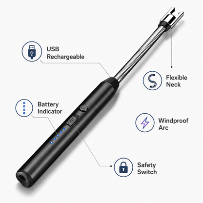 Rechargeable USB Electric Lighter Flexible Long Neck