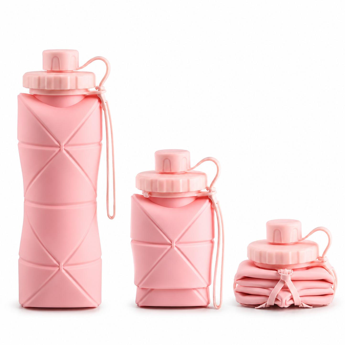 Foldable Silicone Water Bottle (600ML) – Leakproof & Travel-Friendly