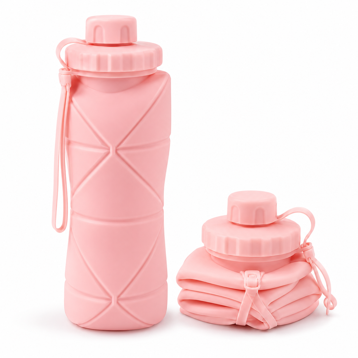 Foldable Silicone Water Bottle (600ML) – Leakproof & Travel-Friendly