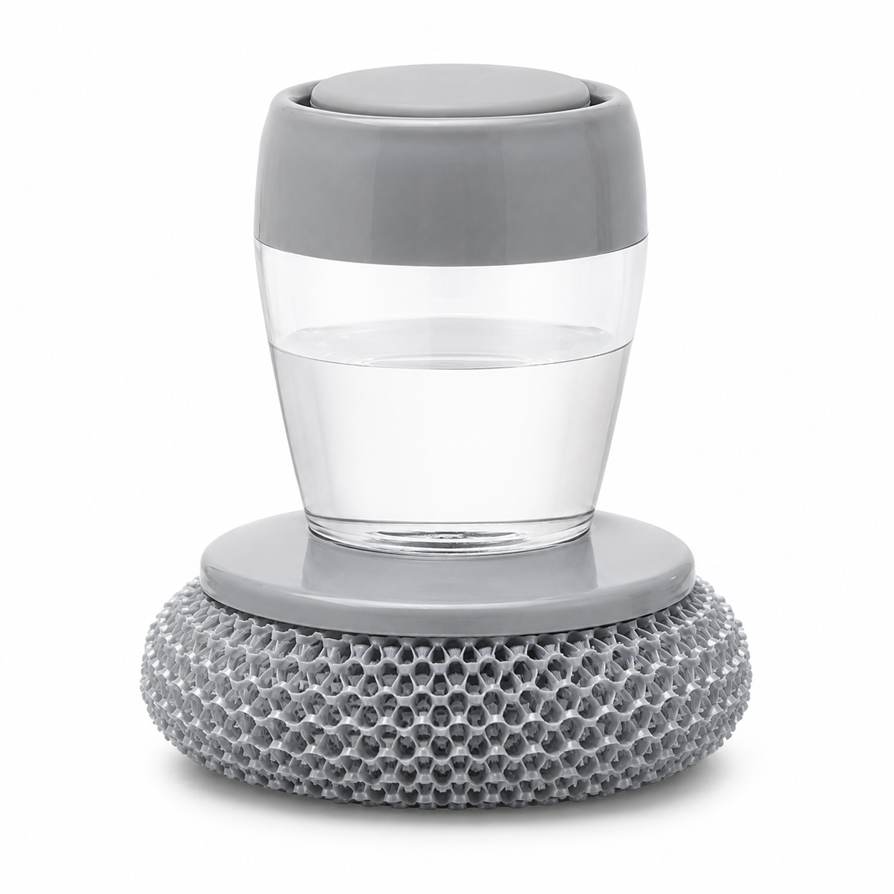 Kitchen Soap Dispensing Palm Brush – Automatic Filling Dish Scrubber with PET Bristles