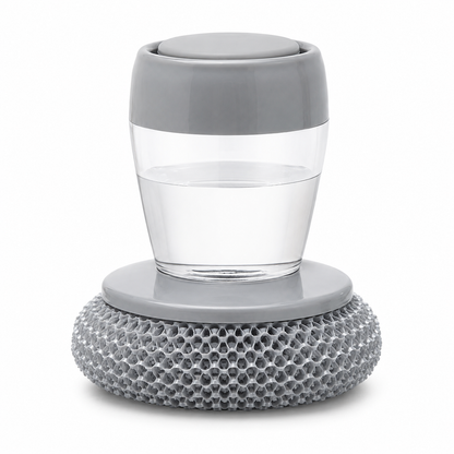 Kitchen Soap Dispensing Palm Brush – Automatic Filling Dish Scrubber with PET Bristles