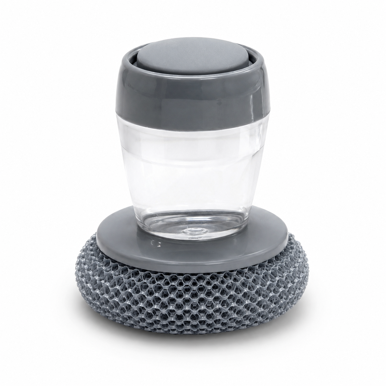 Kitchen Soap Dispensing Palm Brush – Automatic Filling Dish Scrubber with PET Bristles