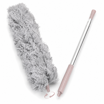 Microfiber Gray Fan Duster – Extendable Stainless Steel Long Pole
