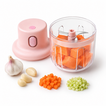 Mini Food Chopper Portable USB Rechargeable Vegetable Garlic Meat Grinder
