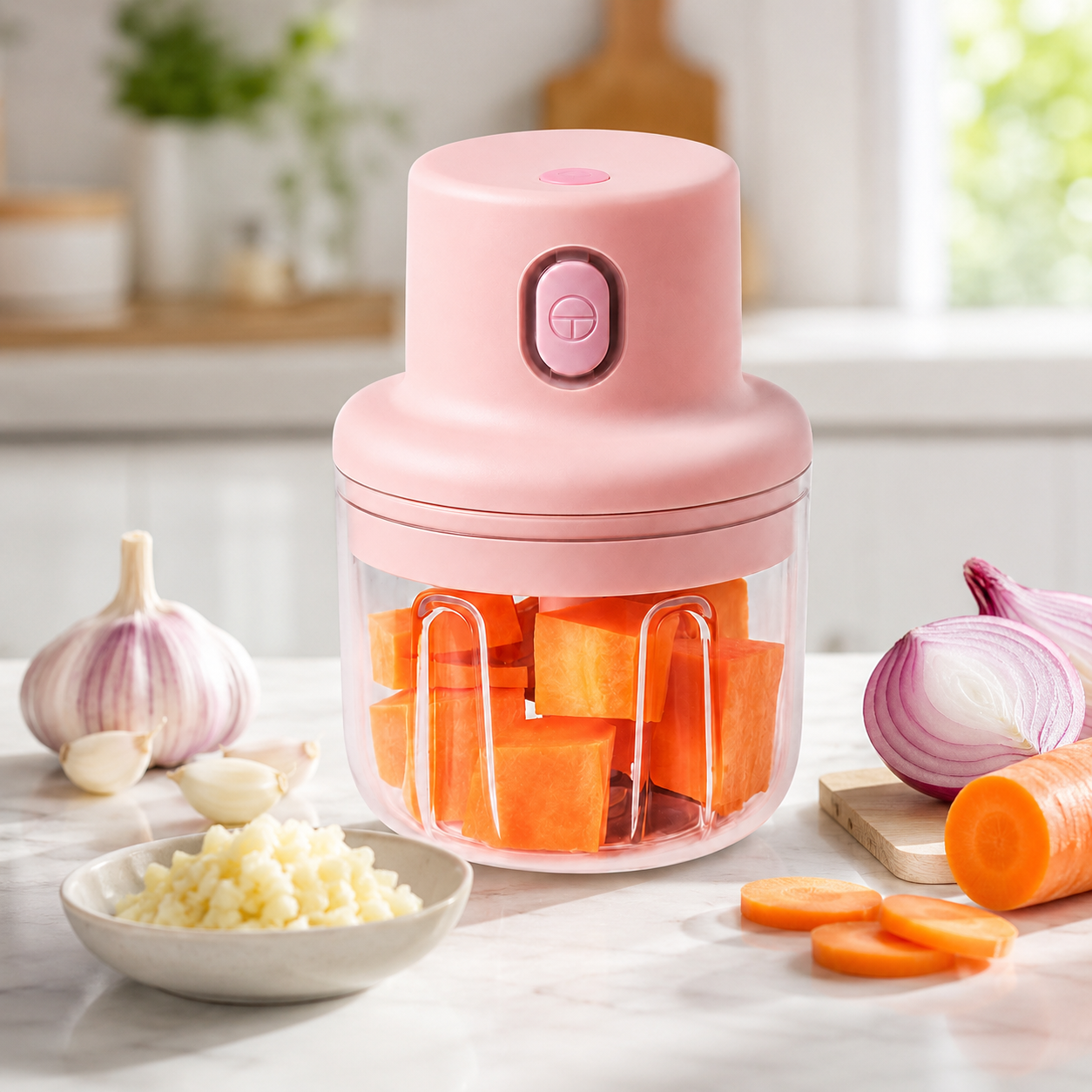 Mini Food Chopper Portable USB Rechargeable Vegetable Garlic Meat Grinder