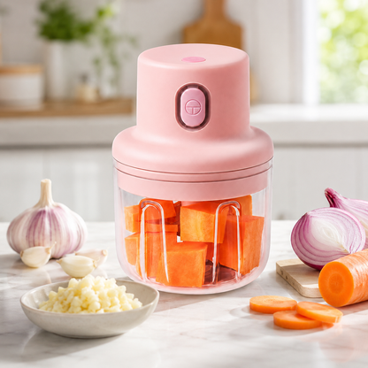 Mini Food Chopper Portable USB Rechargeable Vegetable Garlic Meat Grinder