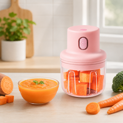 Mini Food Chopper Portable USB Rechargeable Vegetable Garlic Meat Grinder